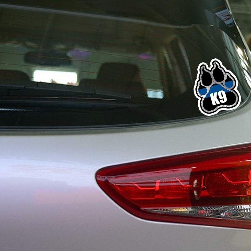 11.2*13.1CM Police K9 Paw Decal Retro- Decals Car Window Sticker