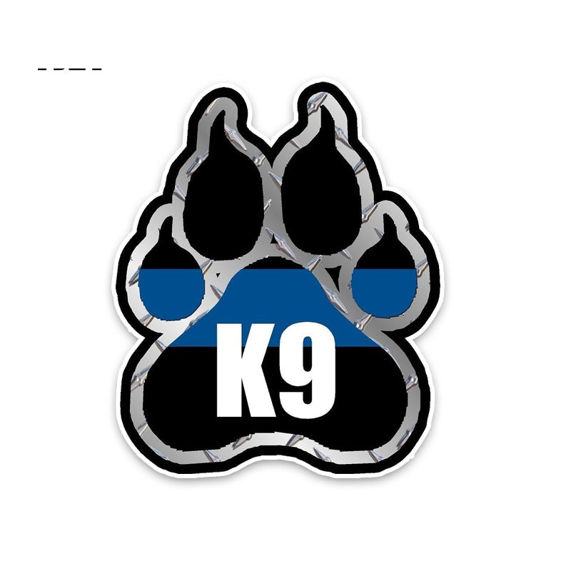 11.2*13.1CM Police K9 Paw Decal Retro- Decals Car Window Sticker