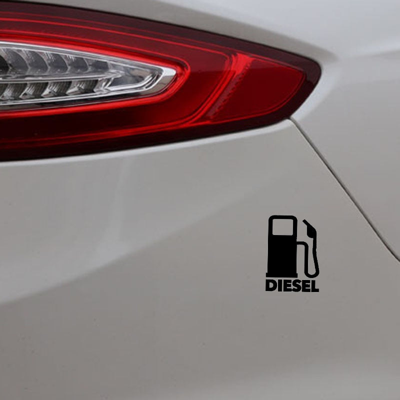 8.1CM*11.5CM DIESEL Fuel Vinyl Decals Fun Car Sticker Black/Silver C3-0776