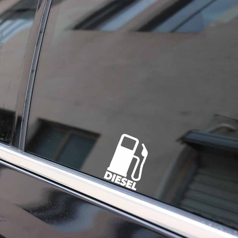 8.1CM*11.5CM DIESEL Fuel Vinyl Decals Fun Car Sticker Black/Silver C3-0776