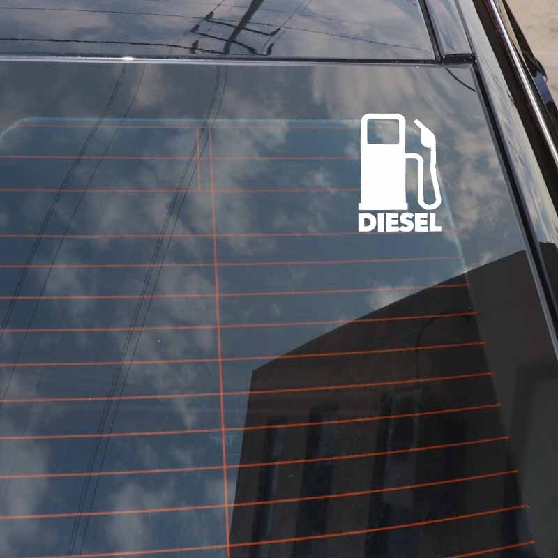 8.1CM*11.5CM DIESEL Fuel Vinyl Decals Fun Car Sticker Black/Silver C3-0776