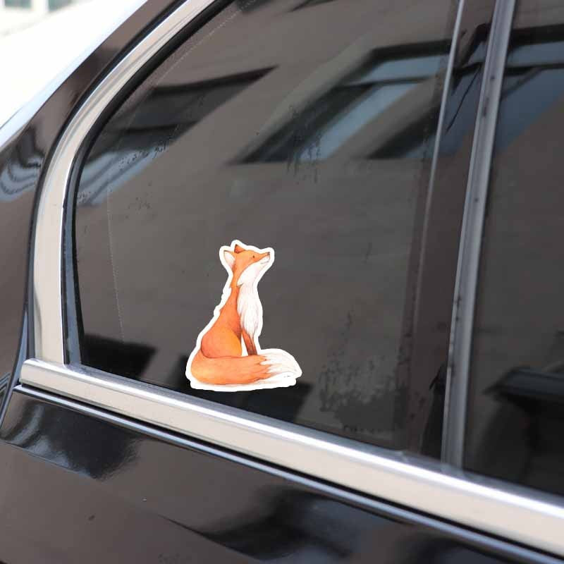 10.8CM*14.5CM Interesting Animal Fox PVC Motorcycle Car-styling Car Sticker Decal