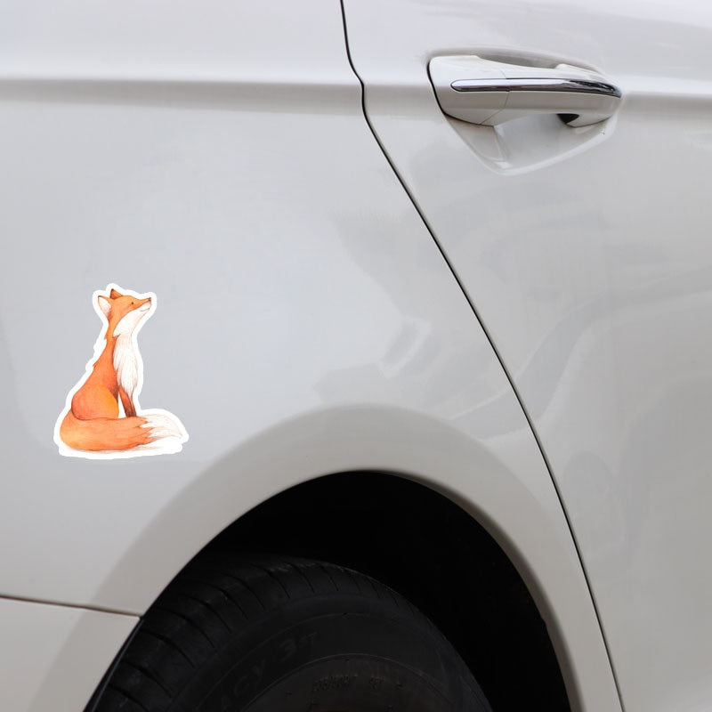 10.8CM*14.5CM Interesting Animal Fox PVC Motorcycle Car-styling Car Sticker Decal