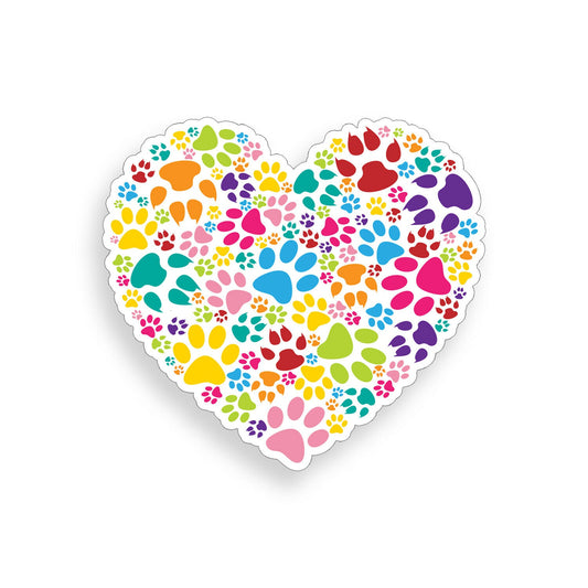 Dog Paw Heart Sticker Puppy Pet Love K9 Print Car Vehicle Window Bumper Decal