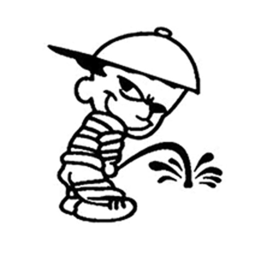 13.9cm*15.5cm Peeing On Haters Boy Funny Vinyl Decals Car Stickers Black/Silver Accessories S6-3314