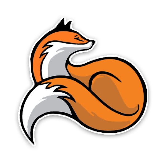 14.5*14.5CM Fashion Lovely Red Fox Tail Motorbike Decals Colored Cartoon PVC Car Sticker Decoration Graphic