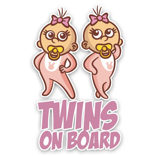 10.2*16.5CM Lovely Cartoon Car Sticker Decoration TWINS BABY ON BOARD Colored Graphic Warning Sign Decals