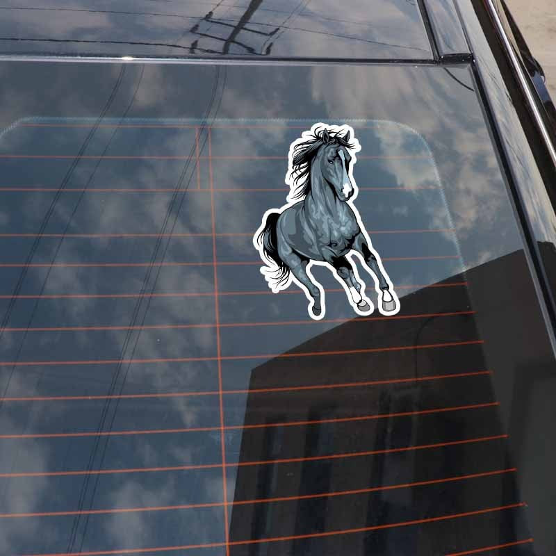 11CM*15CM Popular Animal Running Horse PVC High Quality Car Sticker Decal