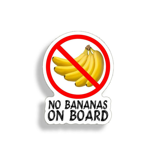 No Banana on Board Sticker Fish Fishing Boat Car Window Bumper Silly Vinyl Decal