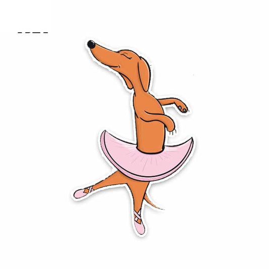 8.9*14.2CM Dachshund Dog Ballerina Car Bumper Window Decoration Car Sticker