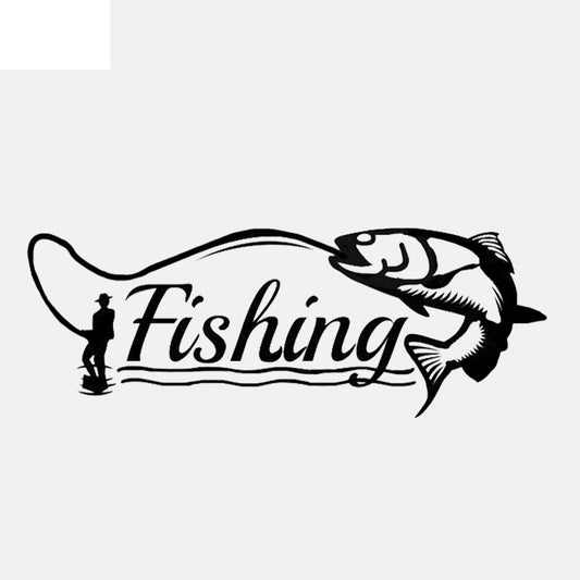 15.5*5.7CM Funny Fishing Hunter Decor Car Modelling Sticker Vinyl Silhouette C12-1608