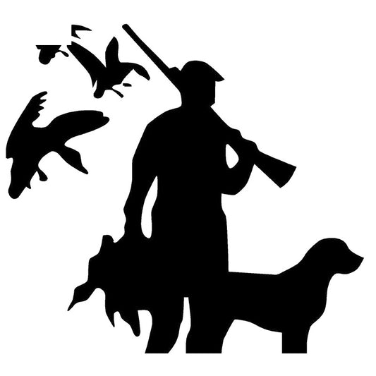 14cm*12.8cm Duck Hunting Dog Fashion Vinyl Decals Car Stickers Car-styling Black/Silver S6-3318