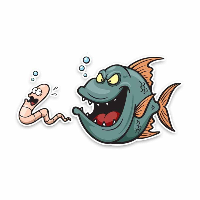 17CM*9.2CM Interesting Marine Life Cartoon PVC Waterproof Decal Car Sticker