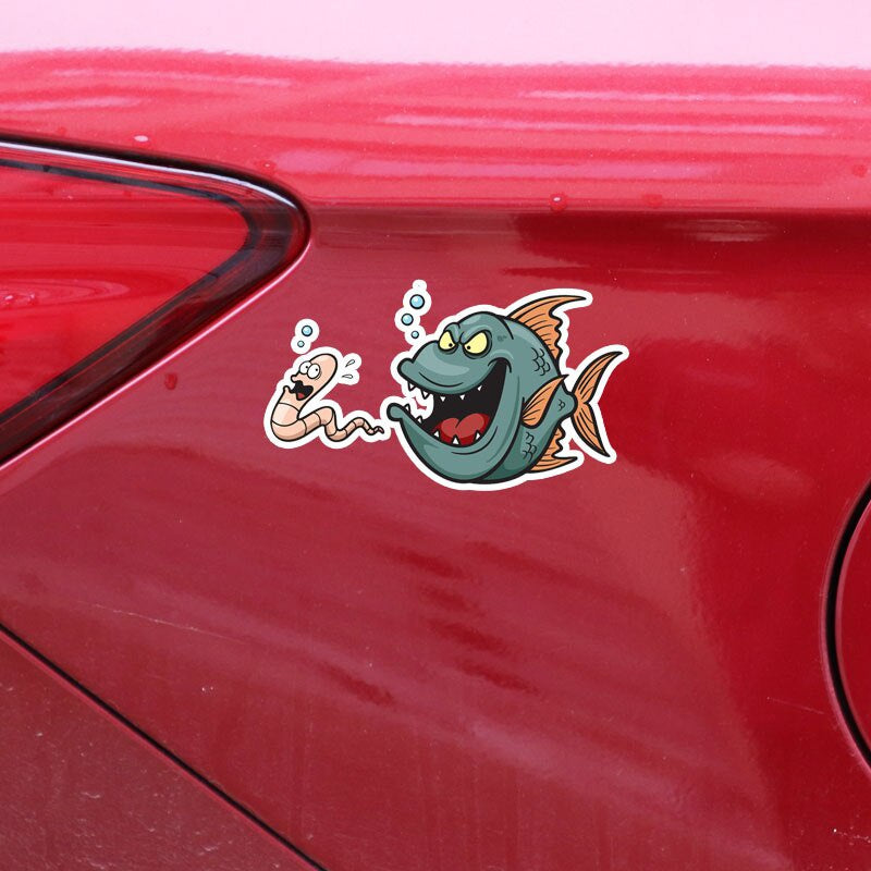 17CM*9.2CM Interesting Marine Life Cartoon PVC Waterproof Decal Car Sticker