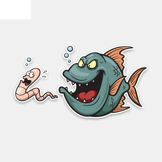 17CM*9.2CM Interesting Marine Life Cartoon PVC Waterproof Decal Car Sticker