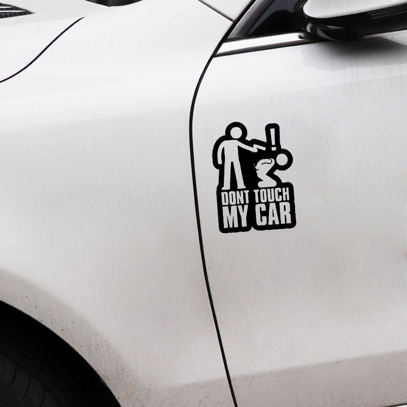 11CM*15CM DONT TOUCH MY CAR Fun Vinyl Decal Car Sticker Black Silver Accessories C11-1764