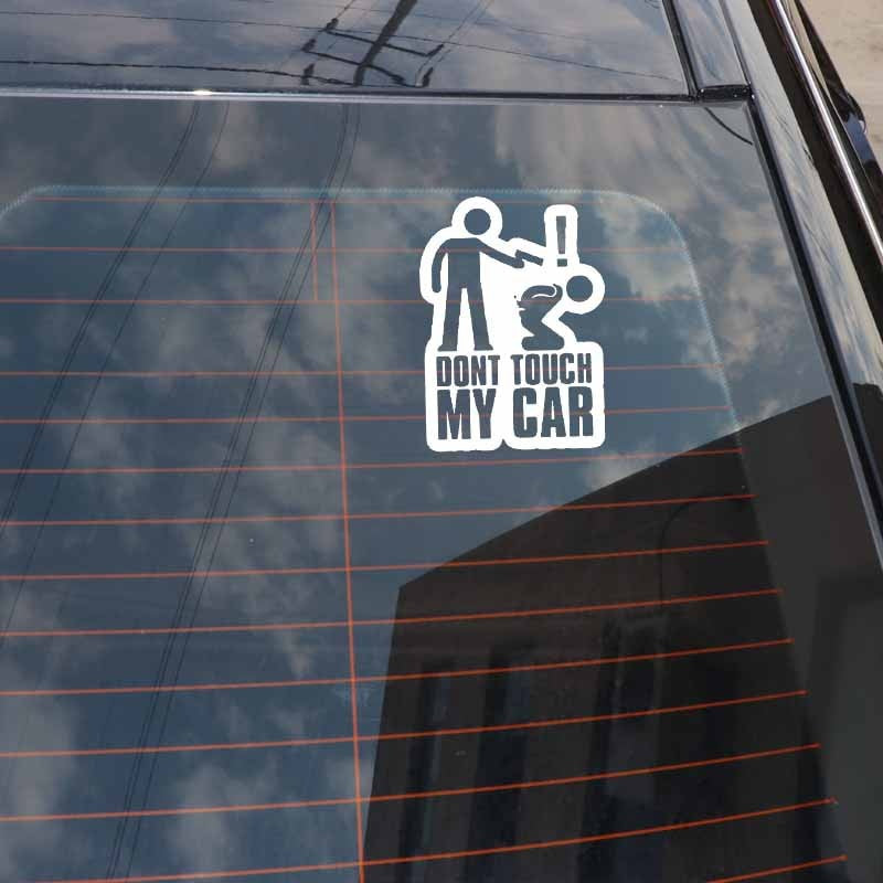 11CM*15CM DONT TOUCH MY CAR Fun Vinyl Decal Car Sticker Black Silver Accessories C11-1764
