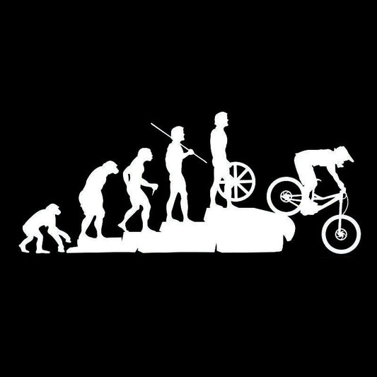 22.8*9.5CM Interesting Mountain Bike Downhill Car Stickers Covering The Body Cartoon Vinyl Decals Black/Sliver C7-1327