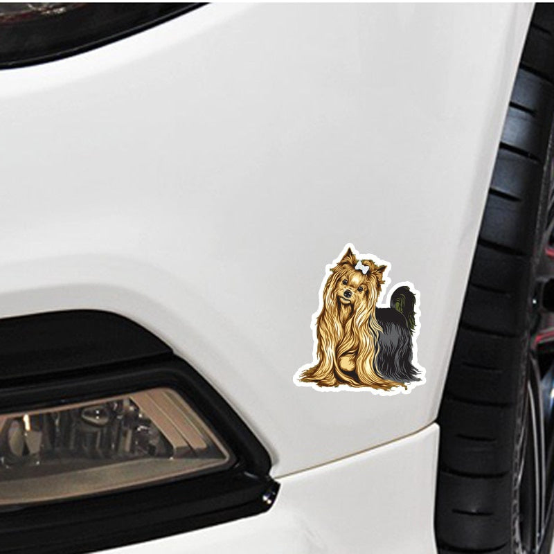 11.5*13.2CM Yorkshire Terrier Breed Dog Car Decoration Bumper Window Sticker