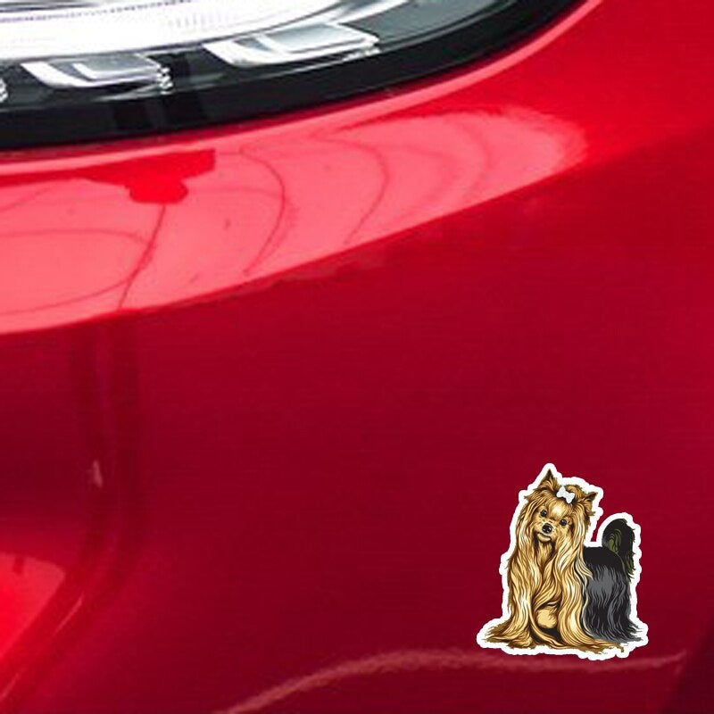 11.5*13.2CM Yorkshire Terrier Breed Dog Car Decoration Bumper Window Sticker