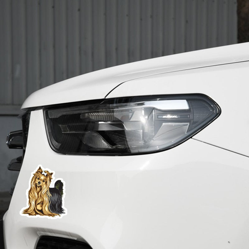 11.5*13.2CM Yorkshire Terrier Breed Dog Car Decoration Bumper Window Sticker