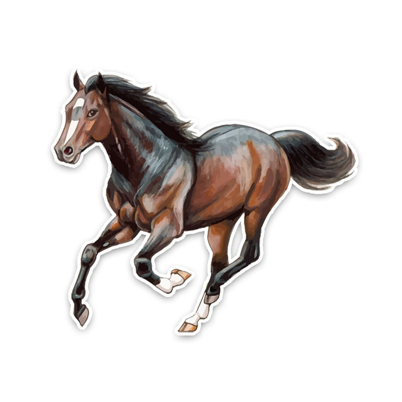 14.5CM*12.5CM Cartoon Horse PVC Nice Quality Car Sticker Animal Decal