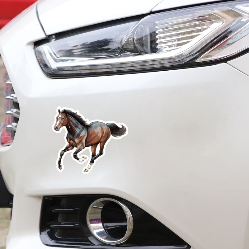 14.5CM*12.5CM Cartoon Horse PVC Nice Quality Car Sticker Animal Decal