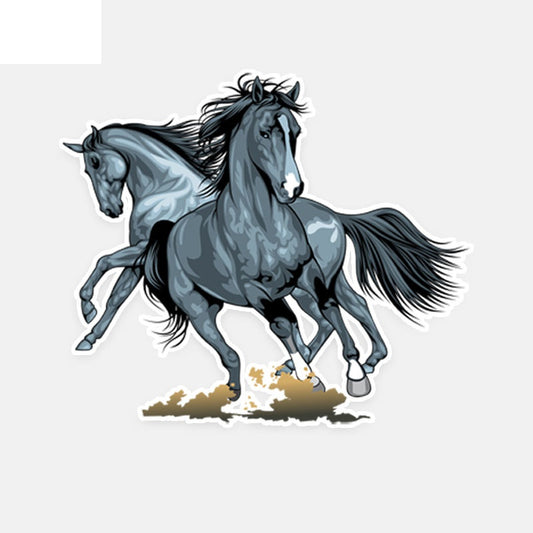 16CM*13.8CM Personalized Animal Two Horses PVC Waterproof Decal Car Sticker Decoration