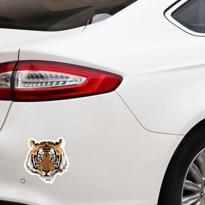 14CM*14.2CM Personality Tiger Head PVC Decal Car Sticker Waterproof Accessories