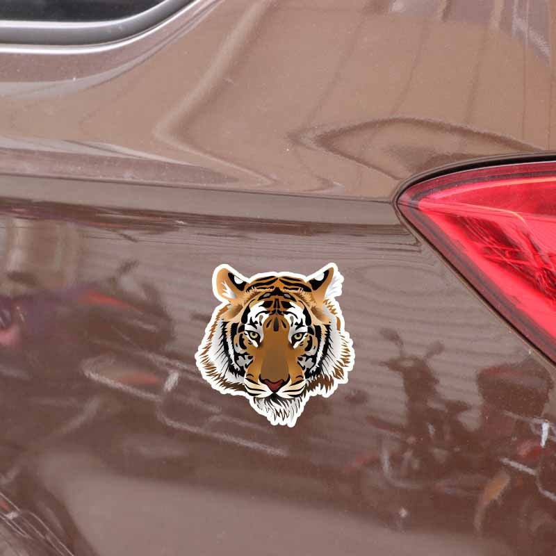 14CM*14.2CM Personality Tiger Head PVC Decal Car Sticker Waterproof Accessories