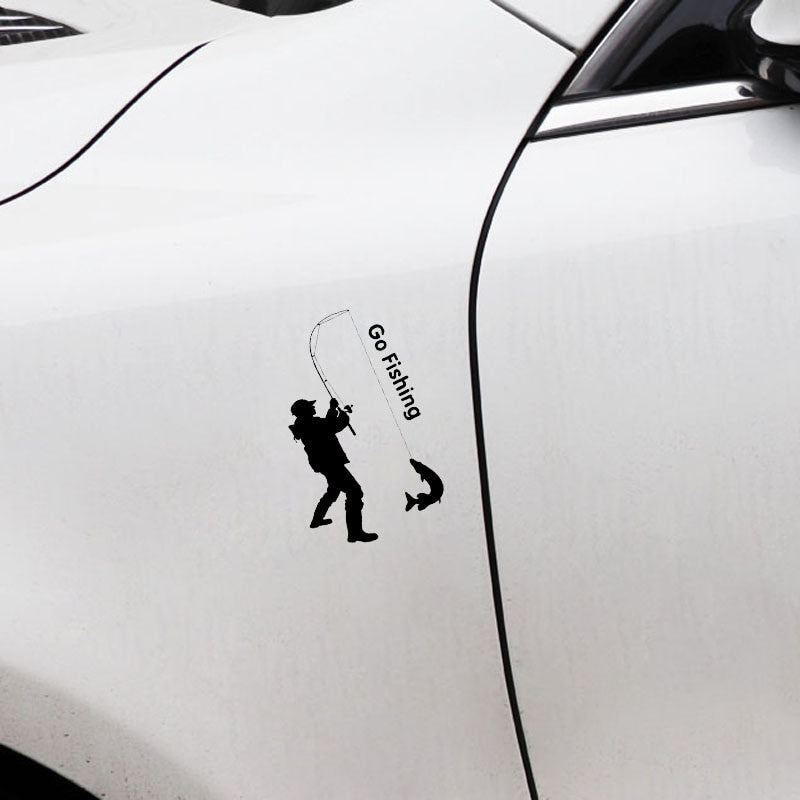 9.2cm*15.2cm Go Fishing Fashion Decor Car-Styling Car Sticker Vinyl Decal S4-0329