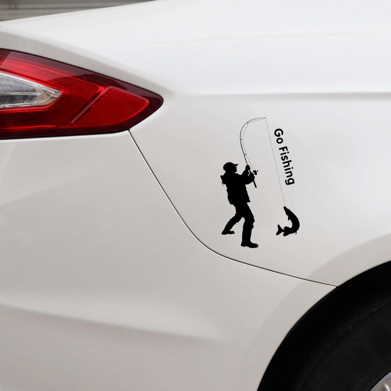 9.2cm*15.2cm Go Fishing Fashion Decor Car-Styling Car Sticker Vinyl Decal S4-0329