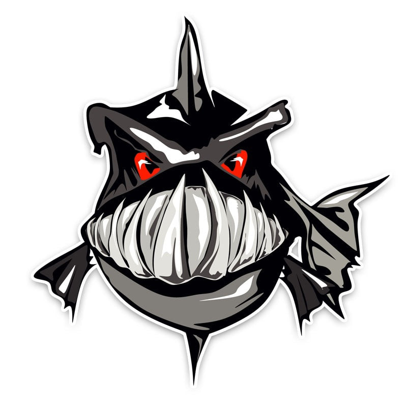 13.3CM*14CM Personality Animal Piranha Car Styling Decor Car Sticker Decal PVC