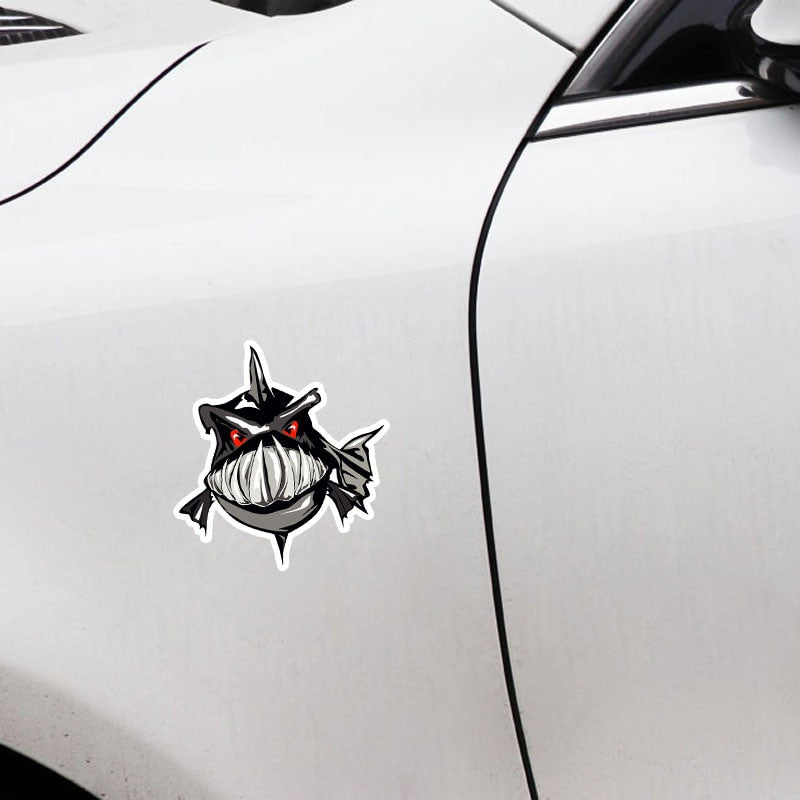 13.3CM*14CM Personality Animal Piranha Car Styling Decor Car Sticker Decal PVC