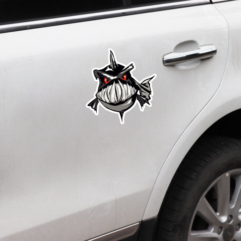 13.3CM*14CM Personality Animal Piranha Car Styling Decor Car Sticker Decal PVC