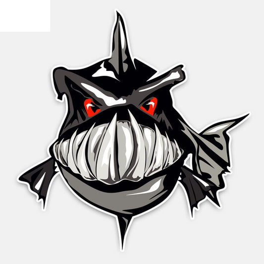 13.3CM*14CM Personality Animal Piranha Car Styling Decor Car Sticker Decal PVC