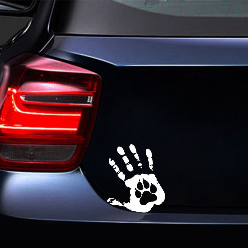 10.8CM*12.7CM The Palm Dog Funny Car India Offbeat Vinyl Sticker Decals Black/Silver C10-00187
