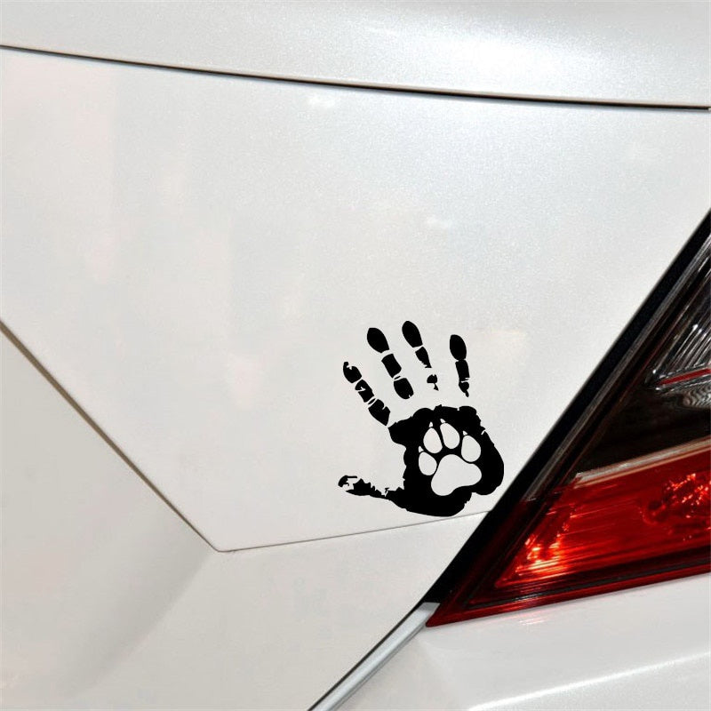 10.8CM*12.7CM The Palm Dog Funny Car India Offbeat Vinyl Sticker Decals Black/Silver C10-00187