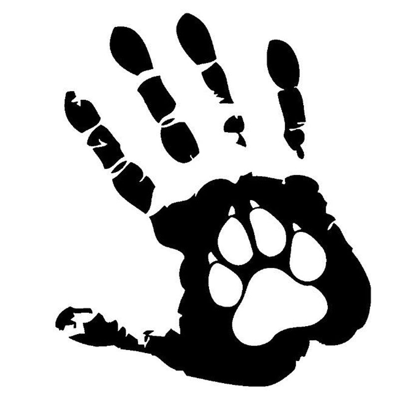 10.8CM*12.7CM The Palm Dog Funny Car India Offbeat Vinyl Sticker Decals Black/Silver C10-00187