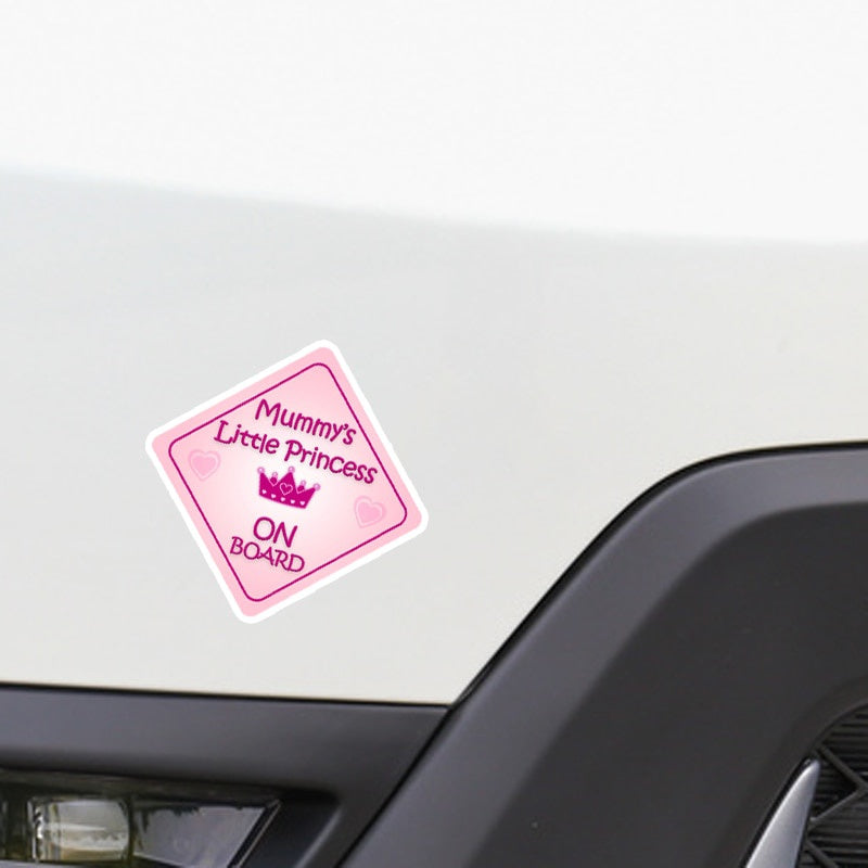 13.5*13.5CM Interesting Mummy Little Princess BABY ON BOARD Bumper Window High Quality Colored Car Sticker Graphic