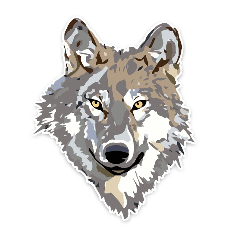 14CM*17CM Personalized Animal Wolf Head Fashion PVC Car Sticker Decal