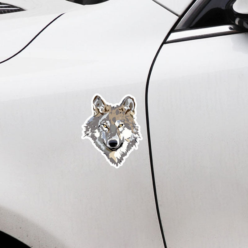 14CM*17CM Personalized Animal Wolf Head Fashion PVC Car Sticker Decal