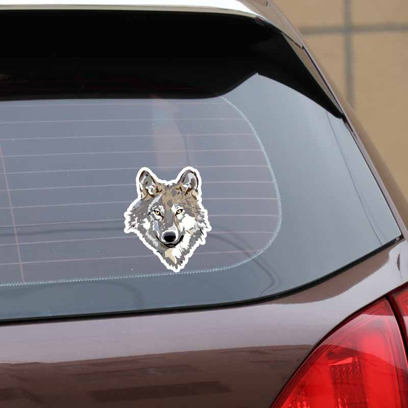 14CM*17CM Personalized Animal Wolf Head Fashion PVC Car Sticker Decal