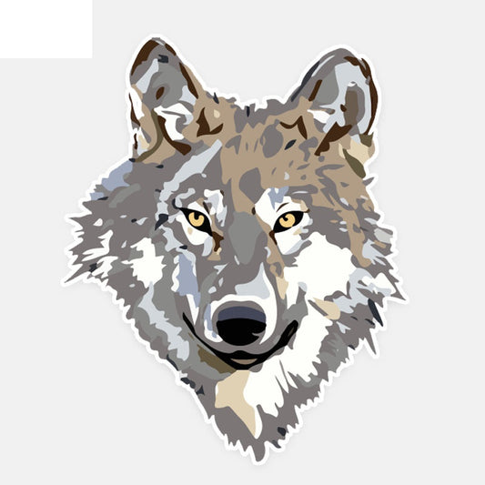 14CM*17CM Personalized Animal Wolf Head Fashion PVC Car Sticker Decal