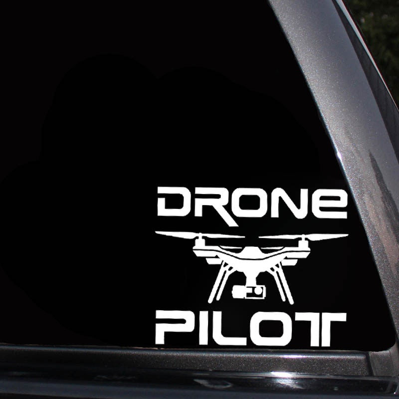 14.6CM*11.9CM Car Sticker  " DRONE PILOT " UAV Drone Vinyl Decal Black/Silver C3-0189