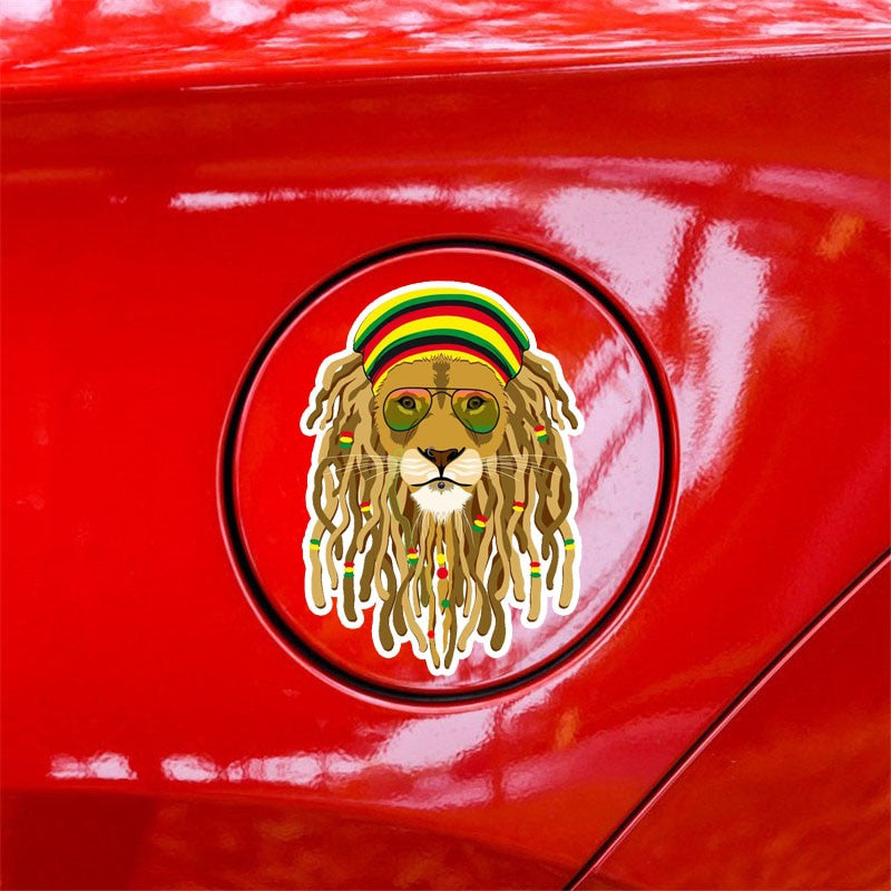 9.7*13.7CM Volk Handsome Lion Car Sticker Animal High Quality PVC Decals