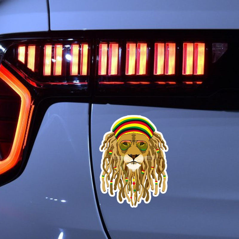 9.7*13.7CM Volk Handsome Lion Car Sticker Animal High Quality PVC Decals