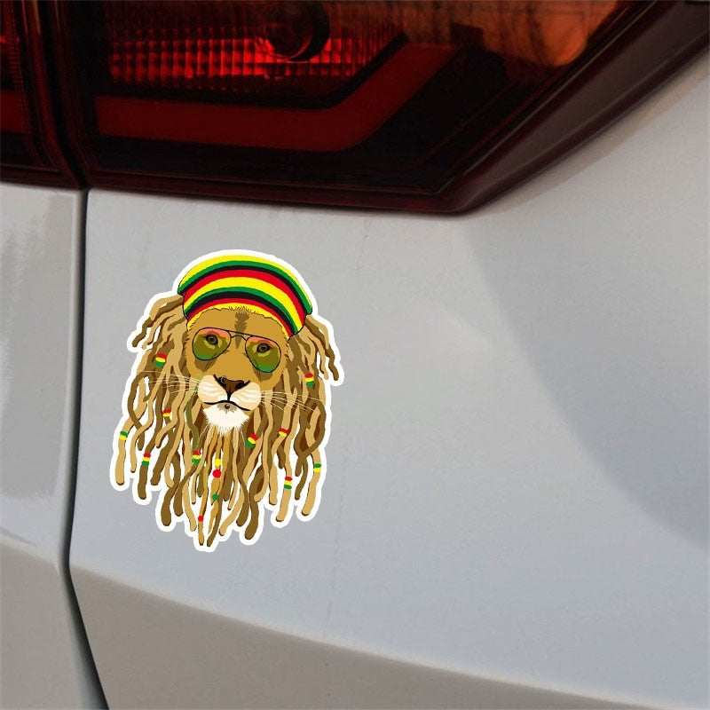 9.7*13.7CM Volk Handsome Lion Car Sticker Animal High Quality PVC Decals