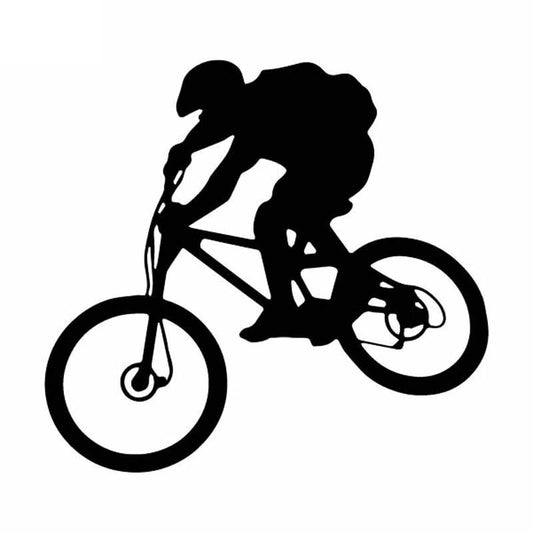 15.5CM*14.4CM Cycling Mountain Bike Horseman Delicate Vinly Decal Interesting Decor Car Sticker Black/Silver C27-0653