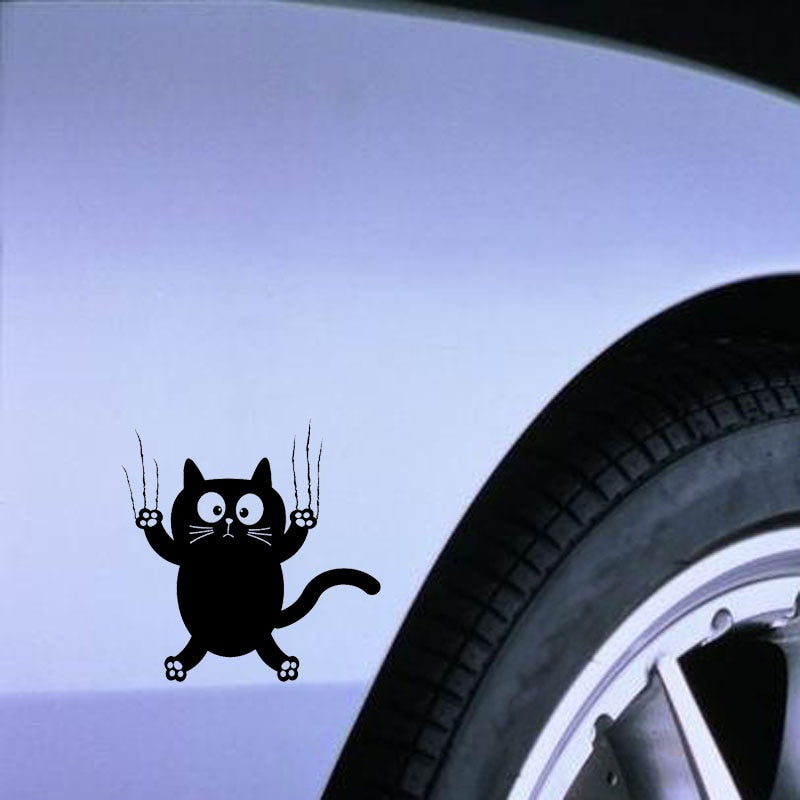 14.4CM*14.6CM Vinyl Decal Funny Cat Pet Animal Car Stickers Black Silver C10-02375